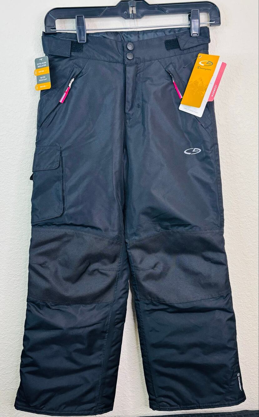Champion C9 NWT Snow Pants Black, Girl Size Med (7-8), Warmest